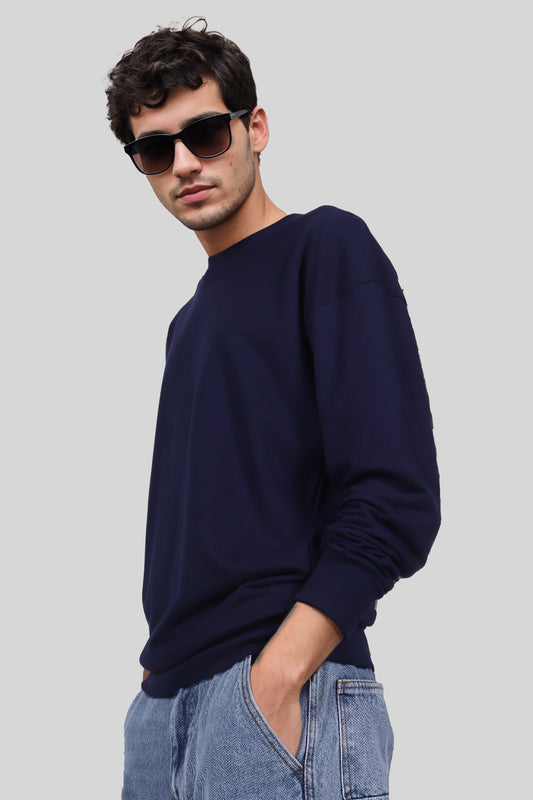 Navy Blue Oversized Sweatshirt